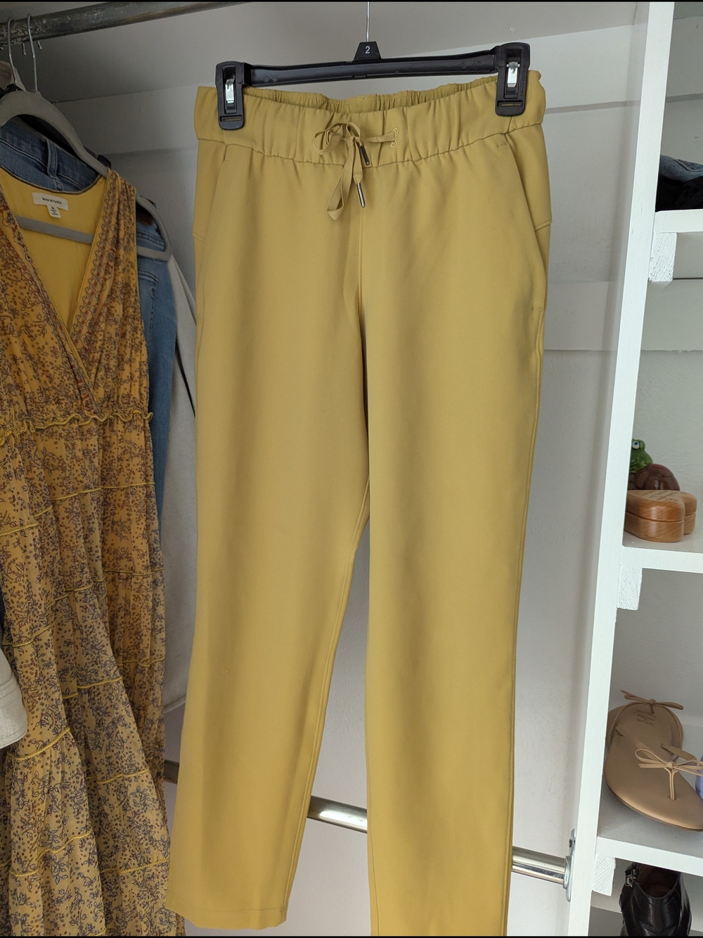 Lululemon Women's Mustard Drawstring Waist Tapered Pants S